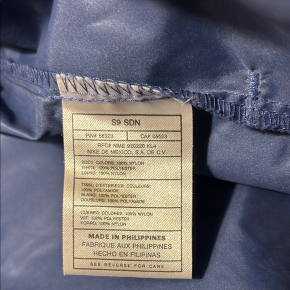 Vintage Nike Blue and White Full Zip Windbreaker Jacket with Orange Accents - Picture 10 of 12